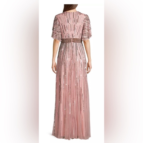 MAC DUGGAL EMBELLISHED FULL LENGTH LAYERED SLEEVE GOWN SZ 12 $698 #93582 NWOT - Picture 2 of 12